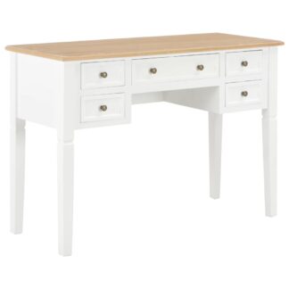White Country Writing Desk With Drawers