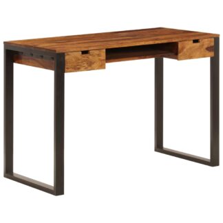 Modern Rustic Writing Desk Solid Wood and Steel