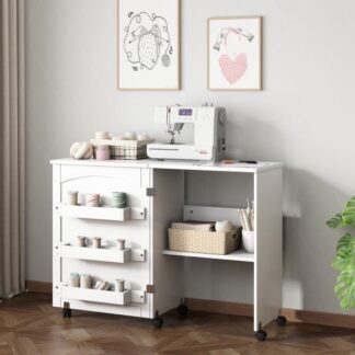 Folding Sewing Cabinet with Storage