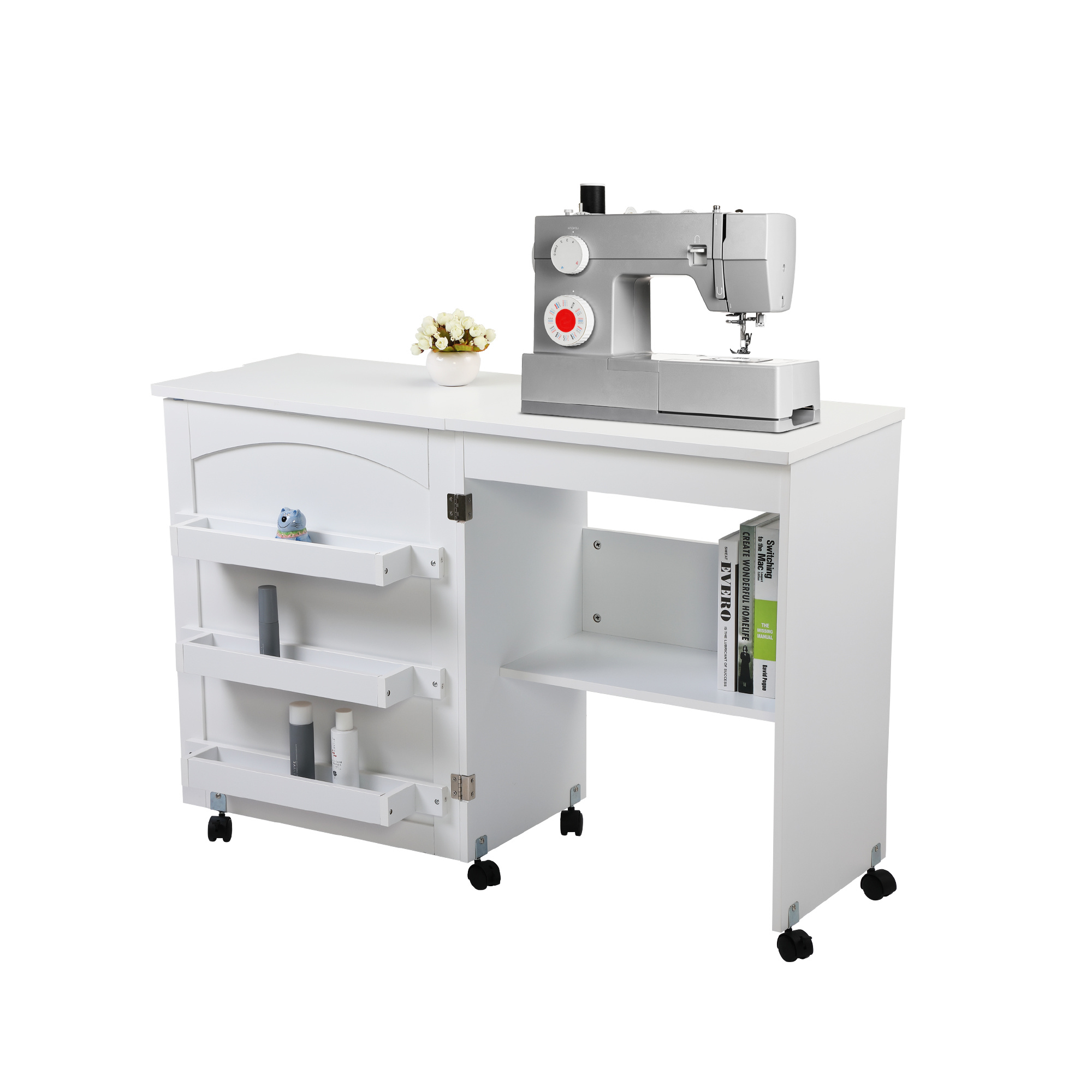 Folding Sewing Cabinet with Storage - Hooving Stovers