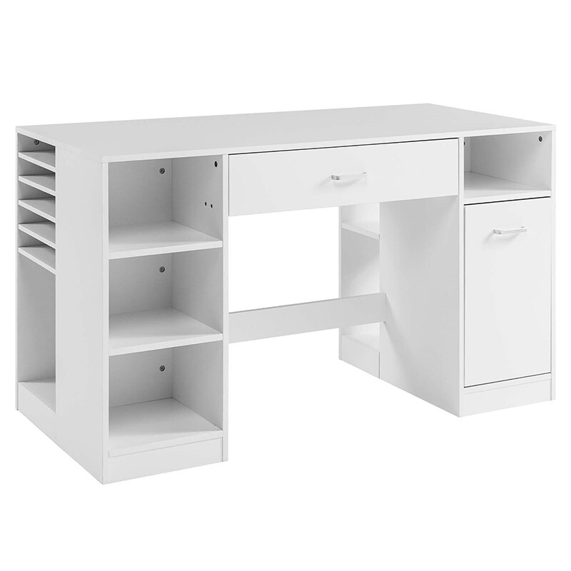 Mainstays 6-Cube Storage Computer Desk, White