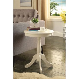 Small Round Side Table in White